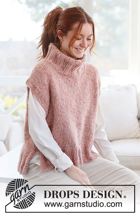 Pink Salt Vest by DROPS Design