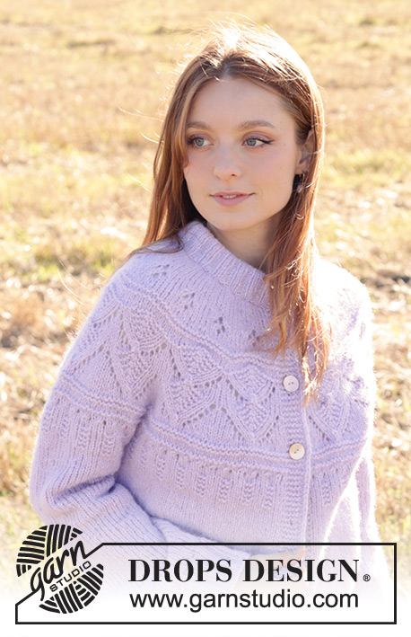 Lavender Harvest Cardigan by DROPS Design