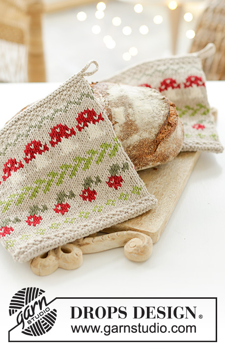 Mushroom Season Potholders by DROPS Design